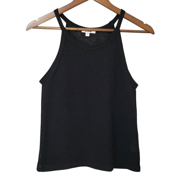 LNA Black Knit Tank Top Womens Size XS Semi-Sheer Summer Casual - Picture 1 of 7